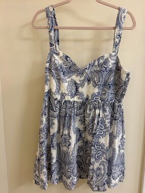 Zara paisley bustier cami mini Dress size xl